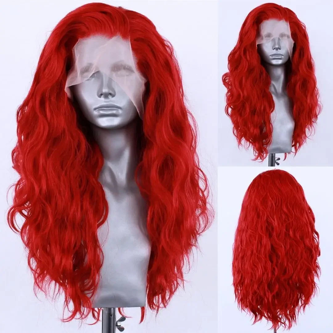 AIMEYA Blonde Lace Wigs For Women Synthetic Lace Front Wig White Hair Lace Frontal Wig Pre Plucked Hairline Synthetic Wig Party