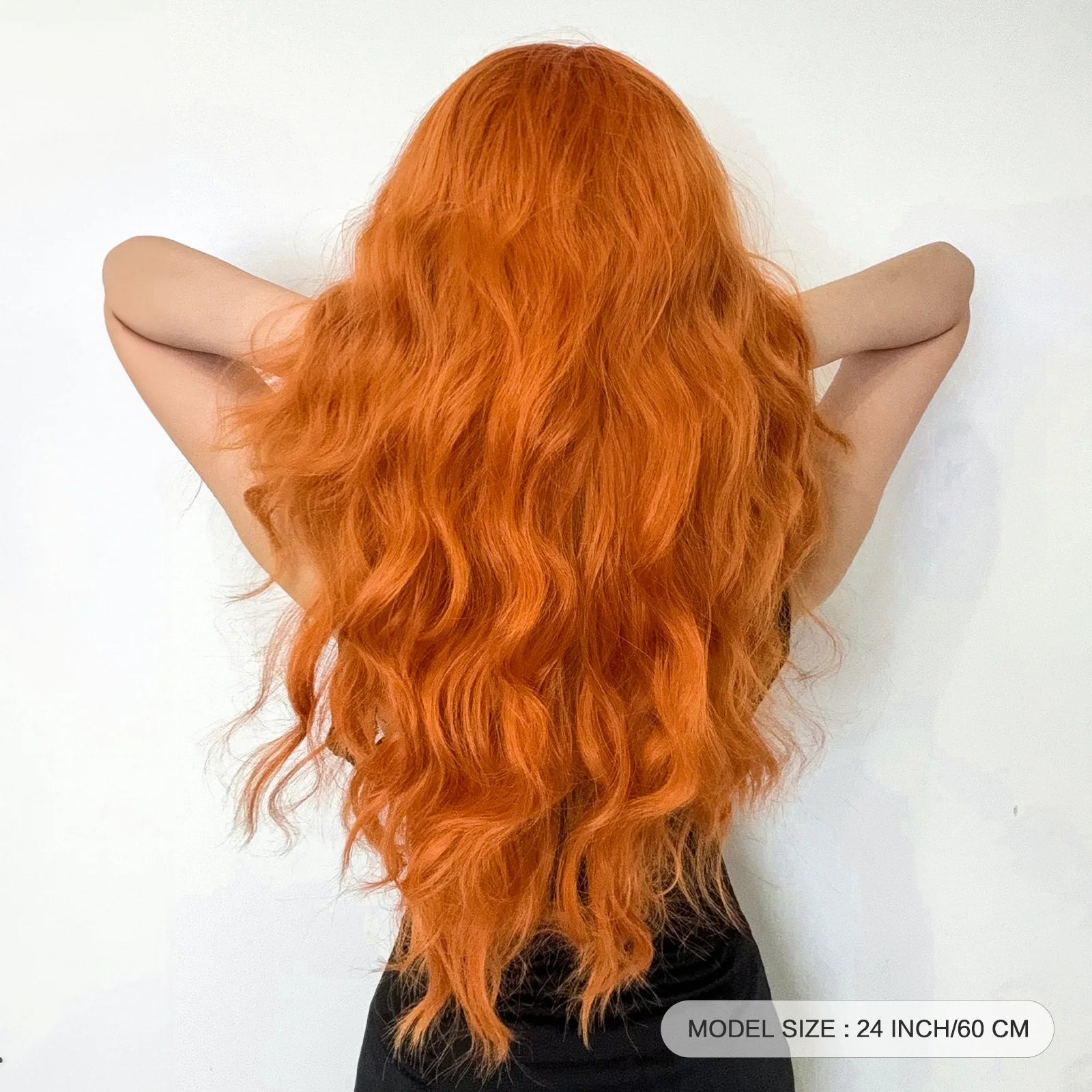 Party Wigs for Girls Fluffy Curly Hair with Bangs Orange Synthetic Wig for Women Cosplay Wigs Natural Daily Heat Resistant Fiber