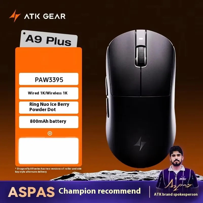 ATK DragonFly A9 Air Ultimate Wireless Gaming Mouse PAW3950 Ultra 42000DPI 750IPS 8KHz RGB Ergonomic For Windows MacOs PC Gifts