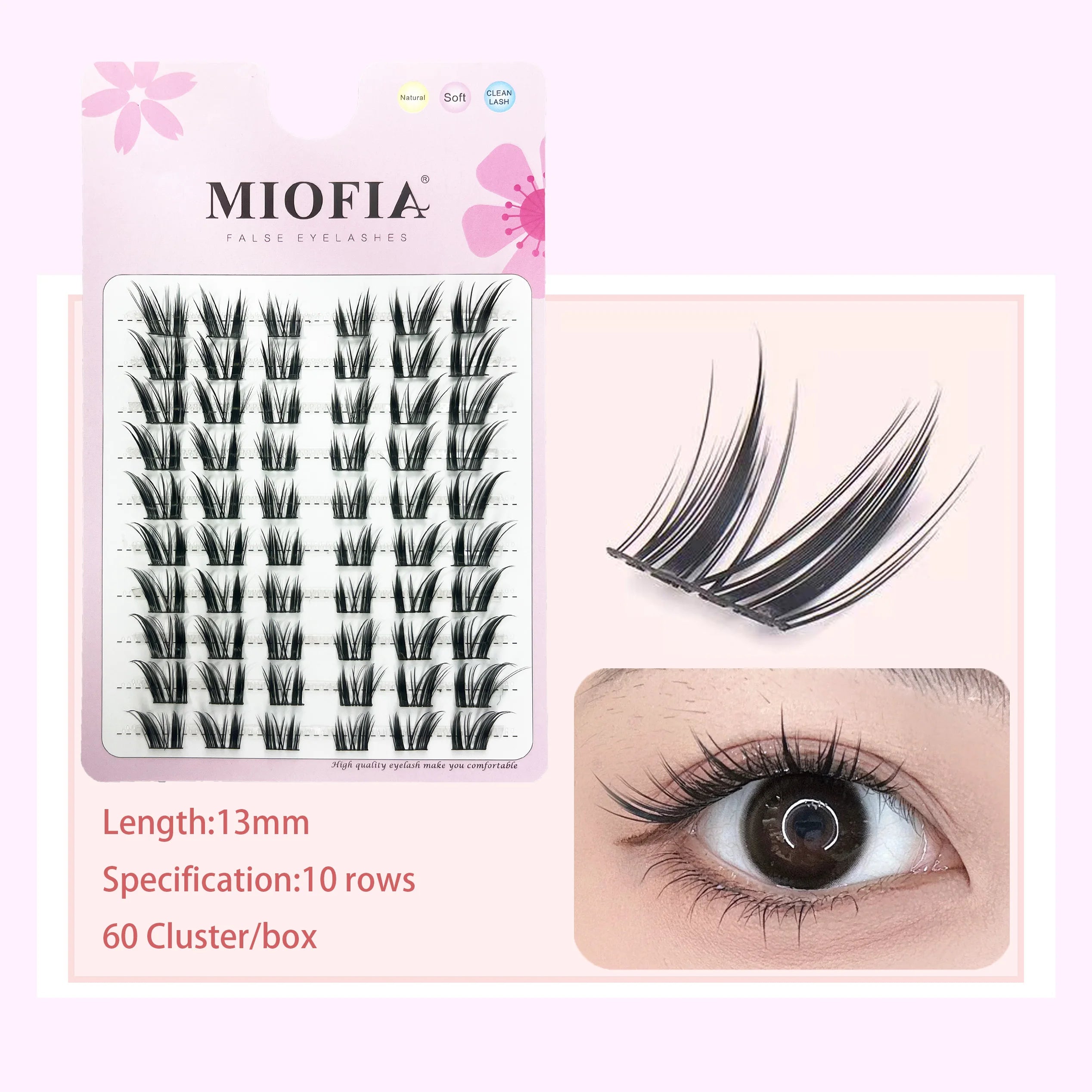 MIOFIA Manga False Eyelashes Korean Style Individual Lashes Cluster Soft and Light Anime Eyelashes DIY Eyelash Extension Makeup