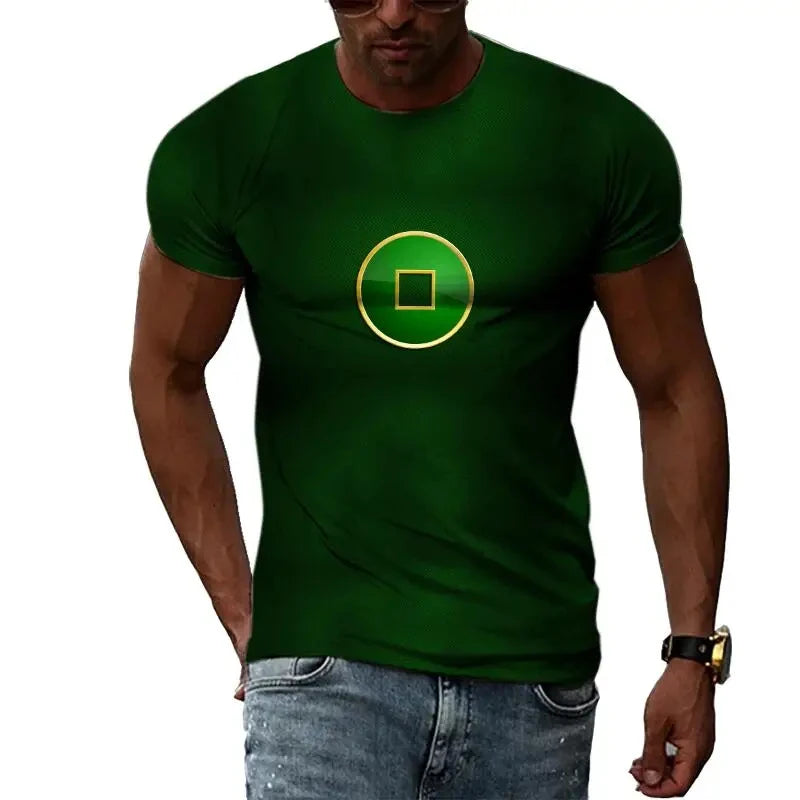 Fashion Men's T-shirt Multidimensional Graphic Tee For Men Casual 3D Print Harajuku Personality Round Neck Short Sleeve Top
