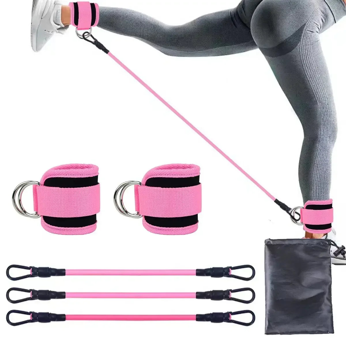 Ankle Straps Resistance Bands Set Fitness Workout Exercise Equipment Ankle Weight Yoga Elastic Fitness Band For Gym Man Woman