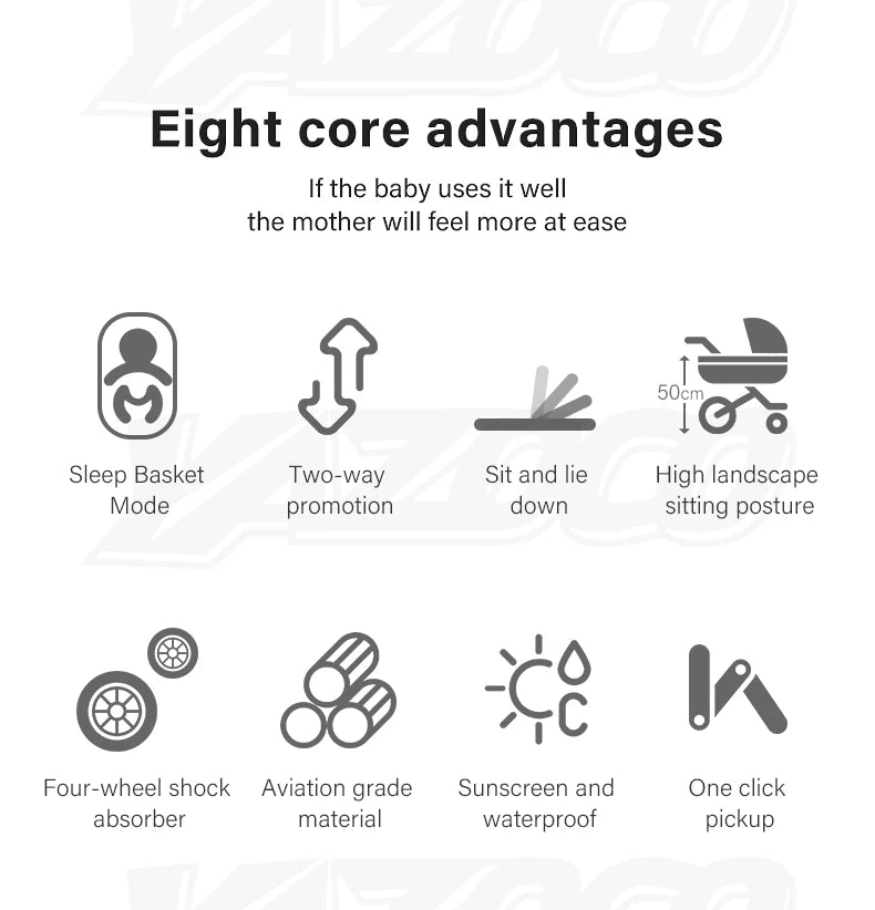3-in-1 baby stroller travel system lightweight pram for newborns compact foldable Winter baby stroller baby buggy all-terrain