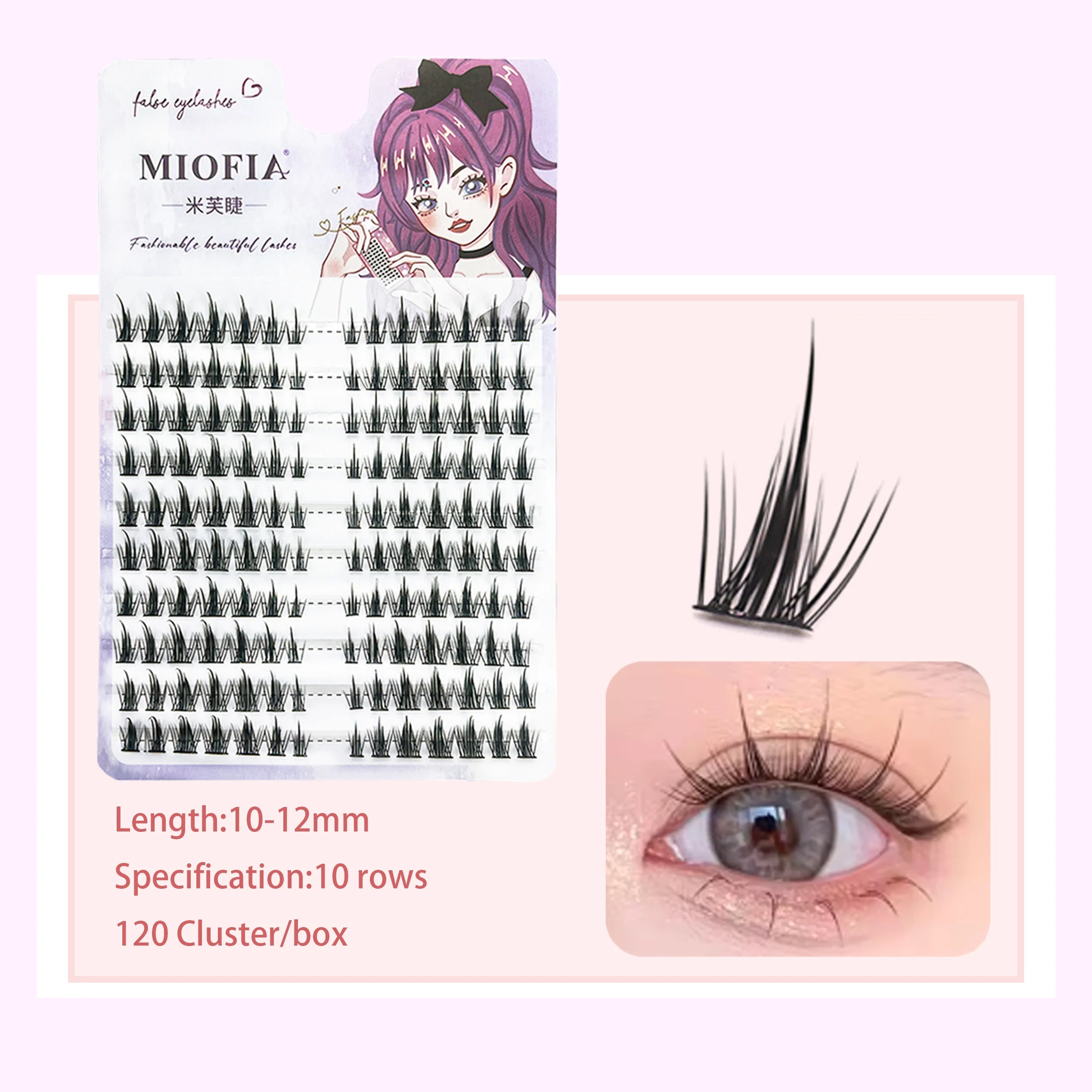 MIOFIA Manga False Eyelashes Korean Style Individual Lashes Cluster Soft and Light Anime Eyelashes DIY Eyelash Extension Makeup
