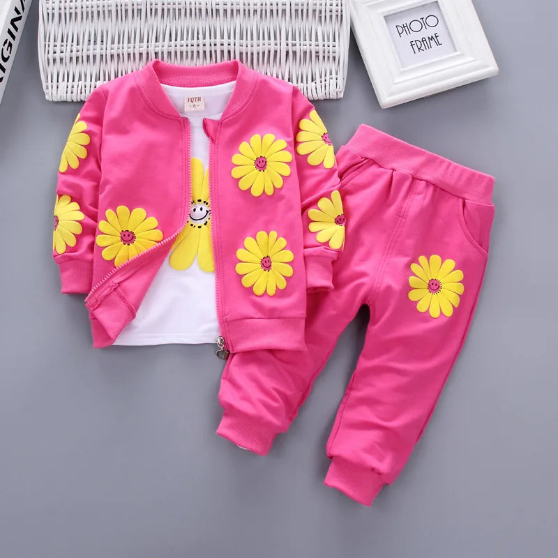 Fashion Autumn Children Suits Baby Boys Girls Clothes stamp Cotton T-Shirt Pants 2Pcs/sets Spring Toddler Clothing Sport Suits