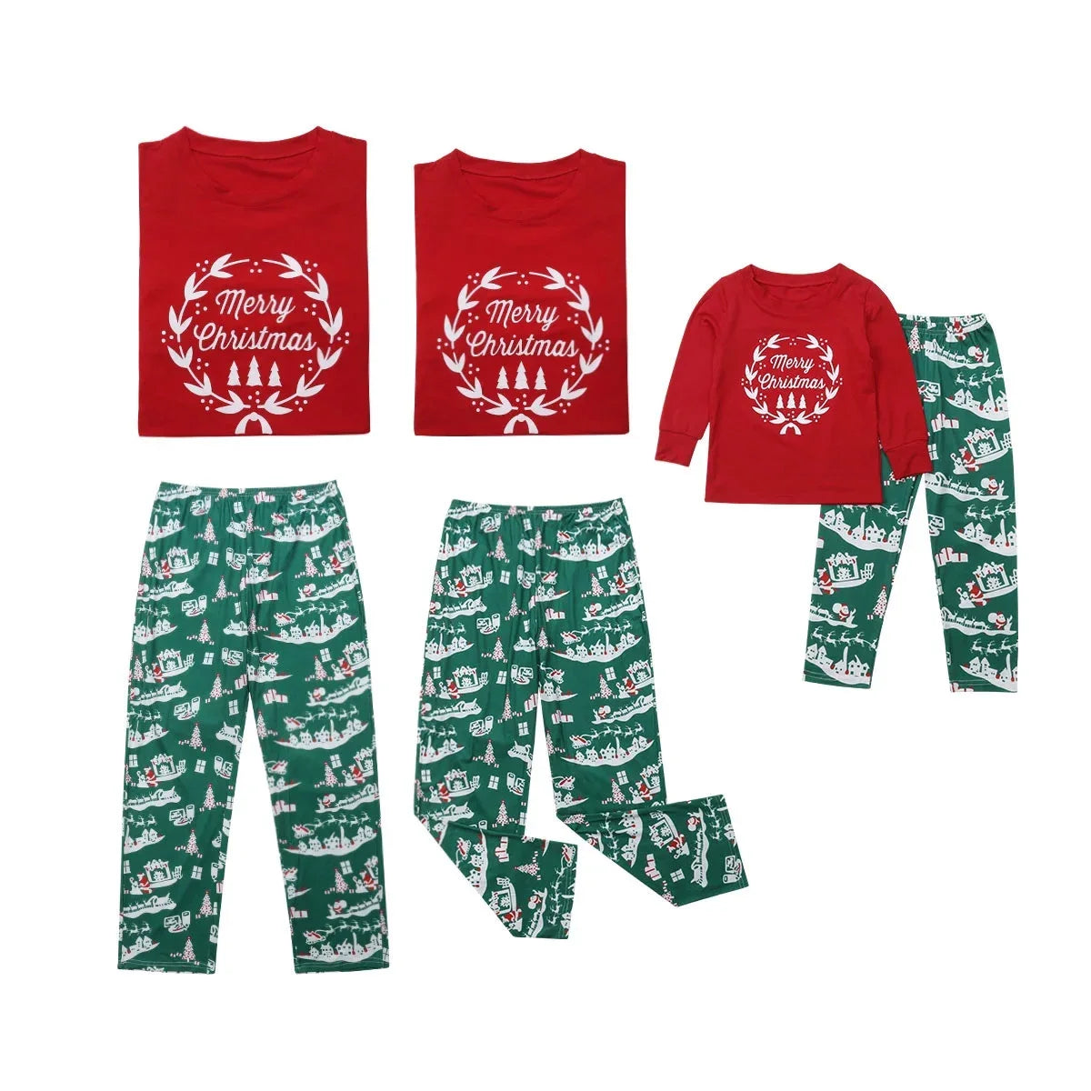 Mom Dad Kids Christmas Print Pajamas Set 2 Piece Pyjama Xmas Family Look Sleepwear Xmas Family Matching Outfits Pjs Loungewear
