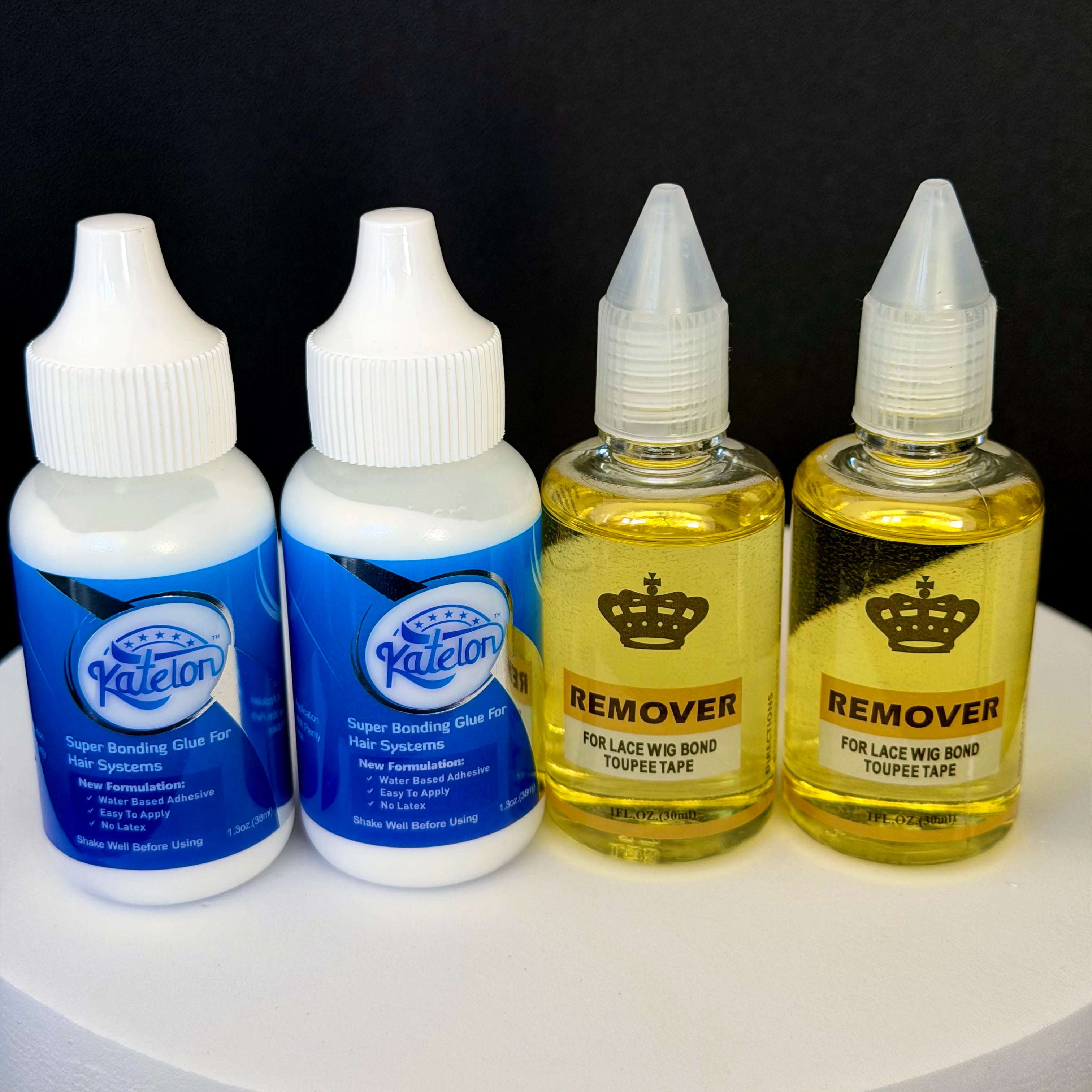 Wig Glue and Remover Set, 38ml Bonding Glue + 30ml Remover for Lace Wig Toupee Hair System