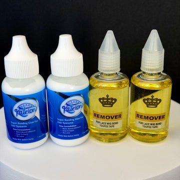 Wig Glue and Remover Set, 38ml Bonding Glue + 30ml Remover for Lace Wig Toupee Hair System