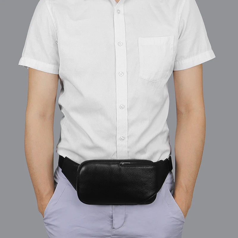 Small Leather Sling Crossbody Chest Bag Lightweight Daypack Slim Anti-Theft Cross Body Bag Over Shoulder Backpack Pack Man Woman