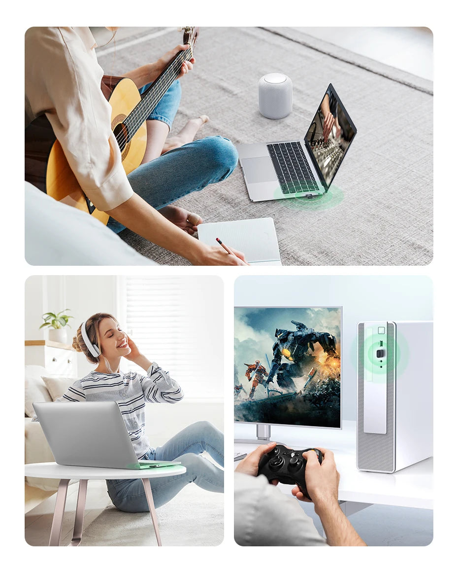 UGREEN USB Bluetooth 6.0 5.4  Dongle Adapter for PC Speaker Wireless Mouse Keyboard Music Audio Receiver Transmitter Bluetooth