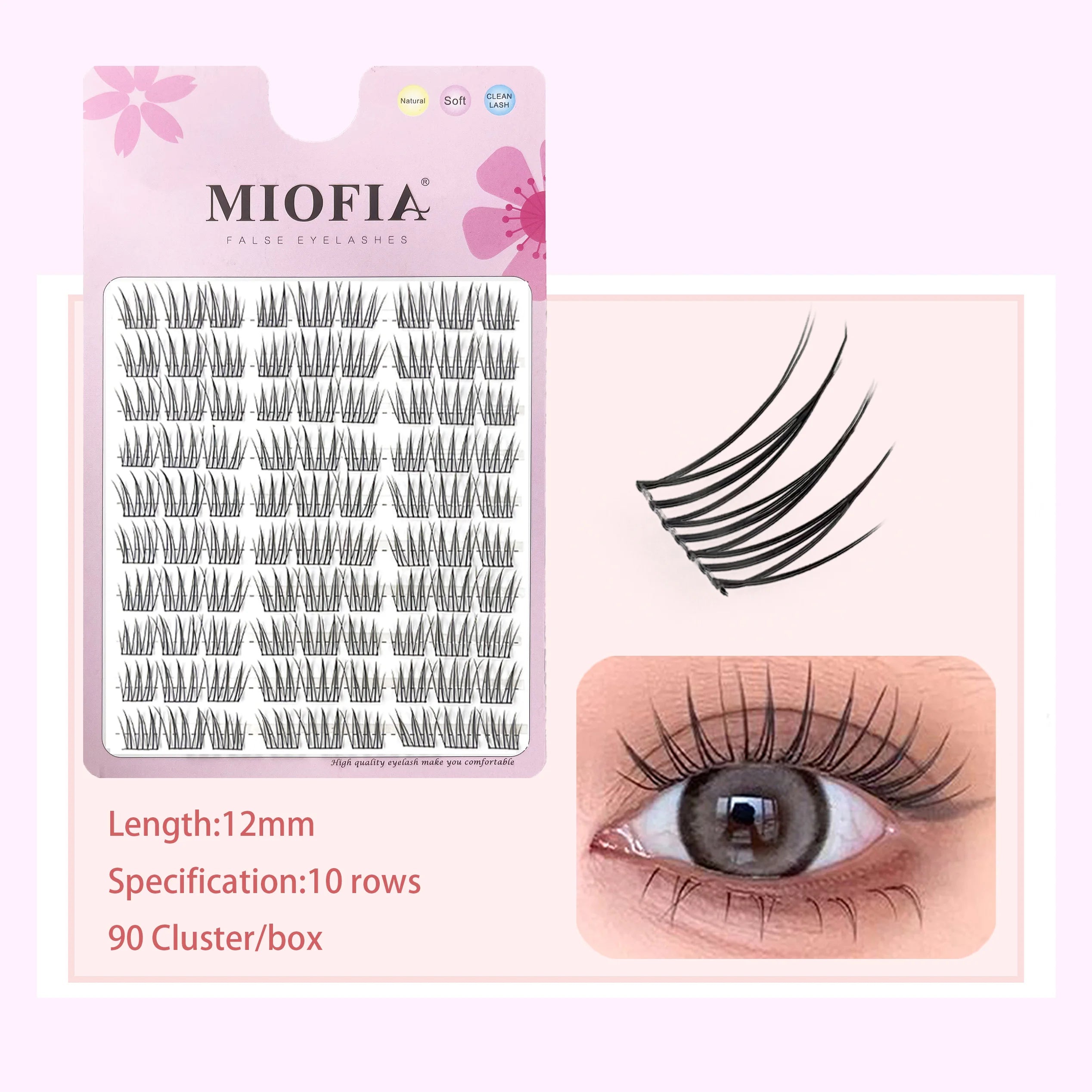 MIOFIA Manga False Eyelashes Korean Style Individual Lashes Cluster Soft and Light Anime Eyelashes DIY Eyelash Extension Makeup