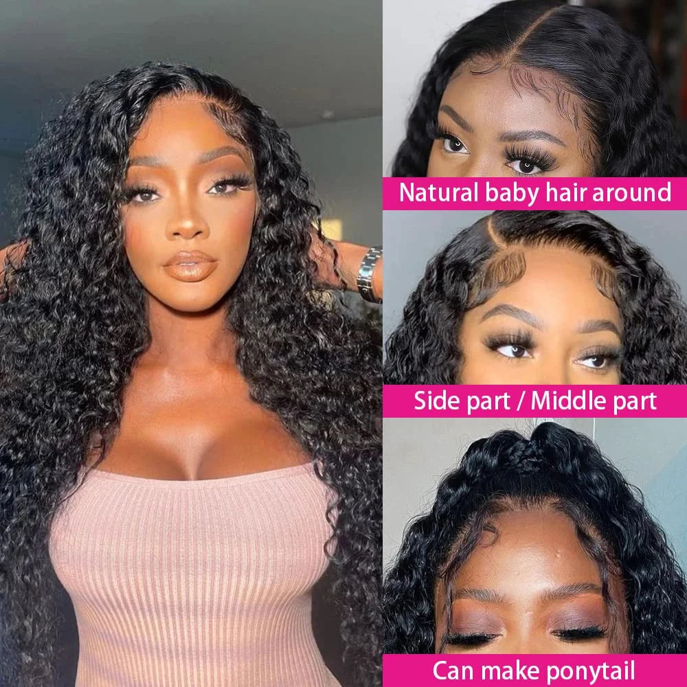 Kinky Curly Wigs 13x4 HD Lace Front Human Hair Wigs On Sale Black Deep Wave 13x6 HD Lace Frontal Wig Human Hair 4x4 Closure Wig