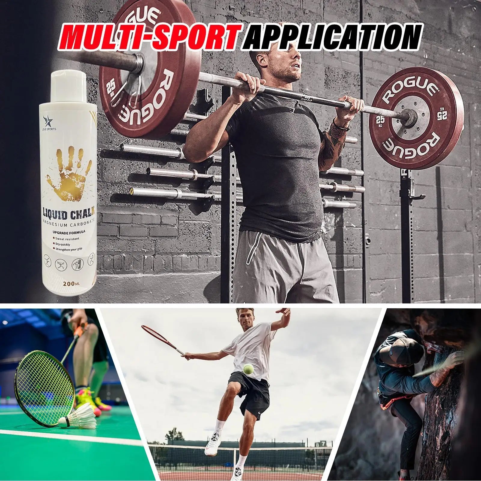 Sports Liquid Magnesium Powder Fitness Lifting Anti Slip Cream Grip Liquid Magnesium Comfortable Feel For Rock Climbing Gym
