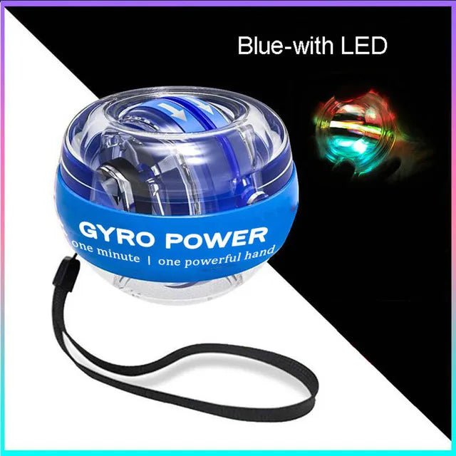 Self-Starting LED Gyro Ball Wrist Power Trainer Grip Strengthener Fitness Gyroscopic Ball for Arm Muscle Exercise Stress Relief