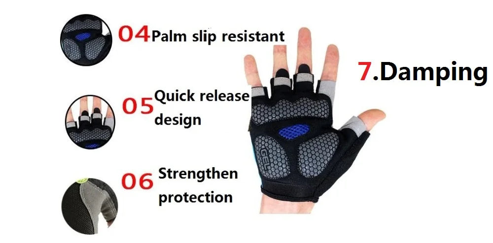 Fingerless Gym Gloves for Men Women Breathable Anti Slip Fitness Training Gloves for Bodybuilding Cycling Sports