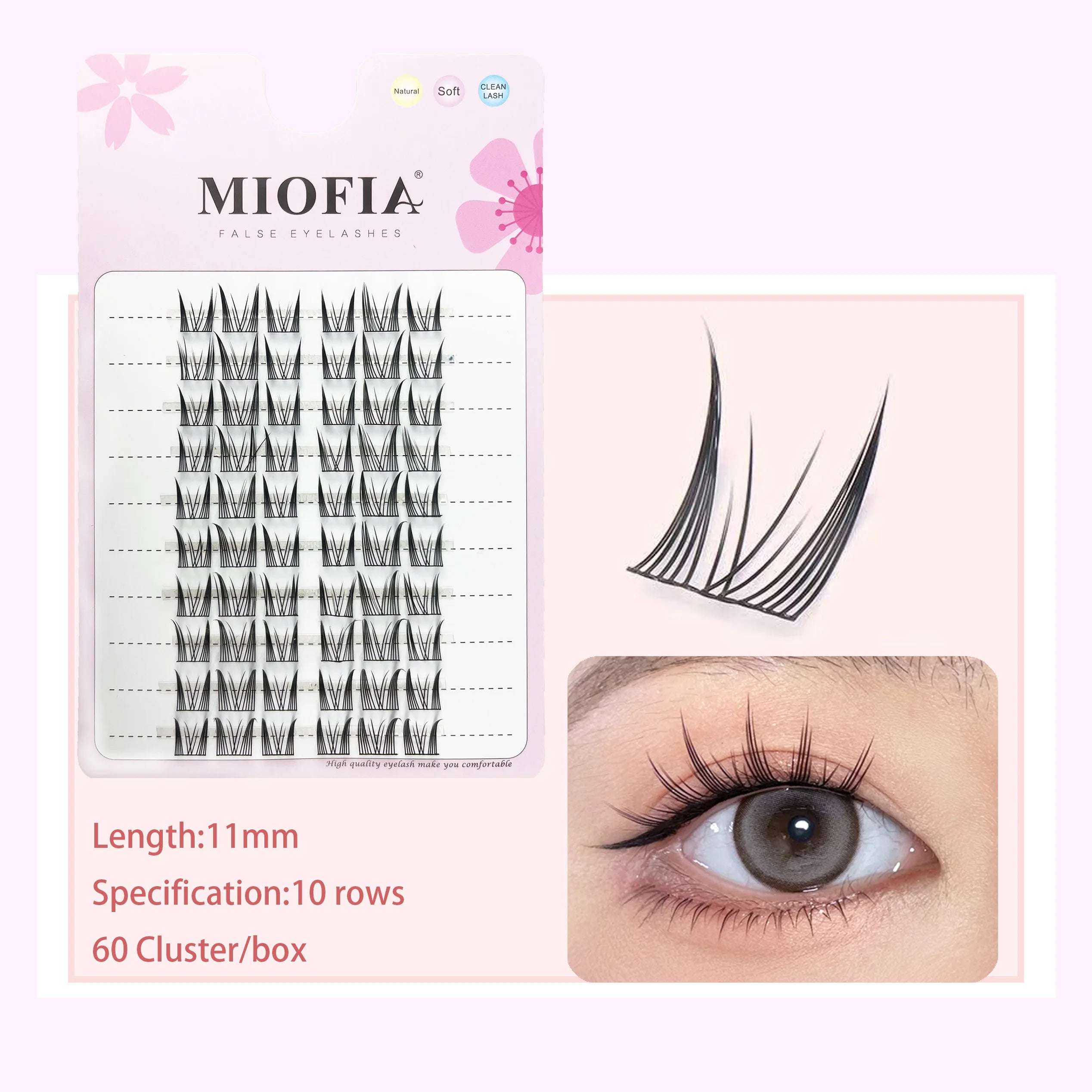 MIOFIA Manga False Eyelashes Korean Style Individual Lashes Cluster Soft and Light Anime Eyelashes DIY Eyelash Extension Makeup