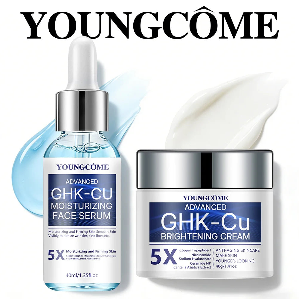 GHK-CU Copper Peptide Anti-Aging Face Cream & Serum - Firming & Hydrating Moisturizer for All Skin Types, Skincare for Women