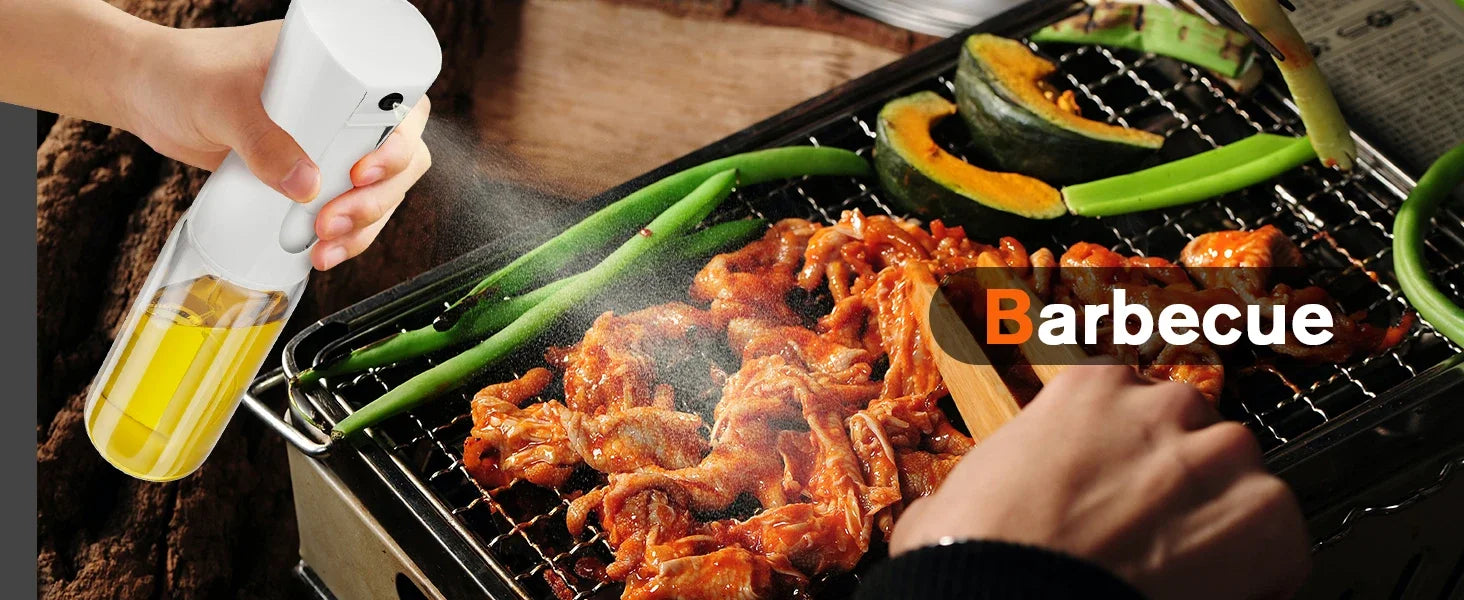 200/300/500ML Oil Air Pressure Double Nozzle Oil Spray Bottle Sprayer Kitchenware Oil Bottle Roasting Bottle Fitness Barbecue