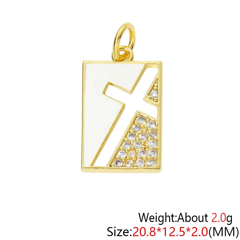 HUAMI Colorful Cute Bear Enamel Necklace Pendant Handmade Prevent Allergy Multicolor Cubic Zirconia Charms Supplies Accessories