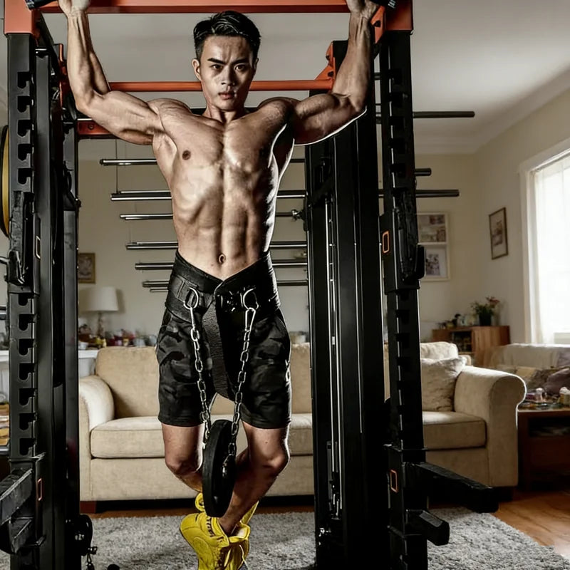 Heavy Duty Dip Belt Adjustable Steel Chain for Weighted Pull Ups Strength Training Home Gym Fitness Equipment