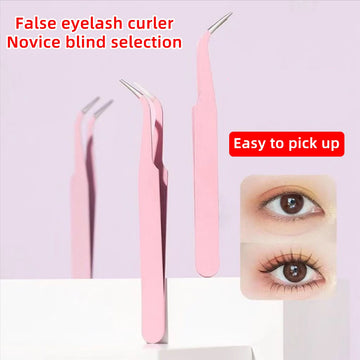 1/2pcs Pink Eyelash Curler Beautician Eyelash Extension Tool Craft Specific Precision Eyelashes Sticker Tweezers Gift