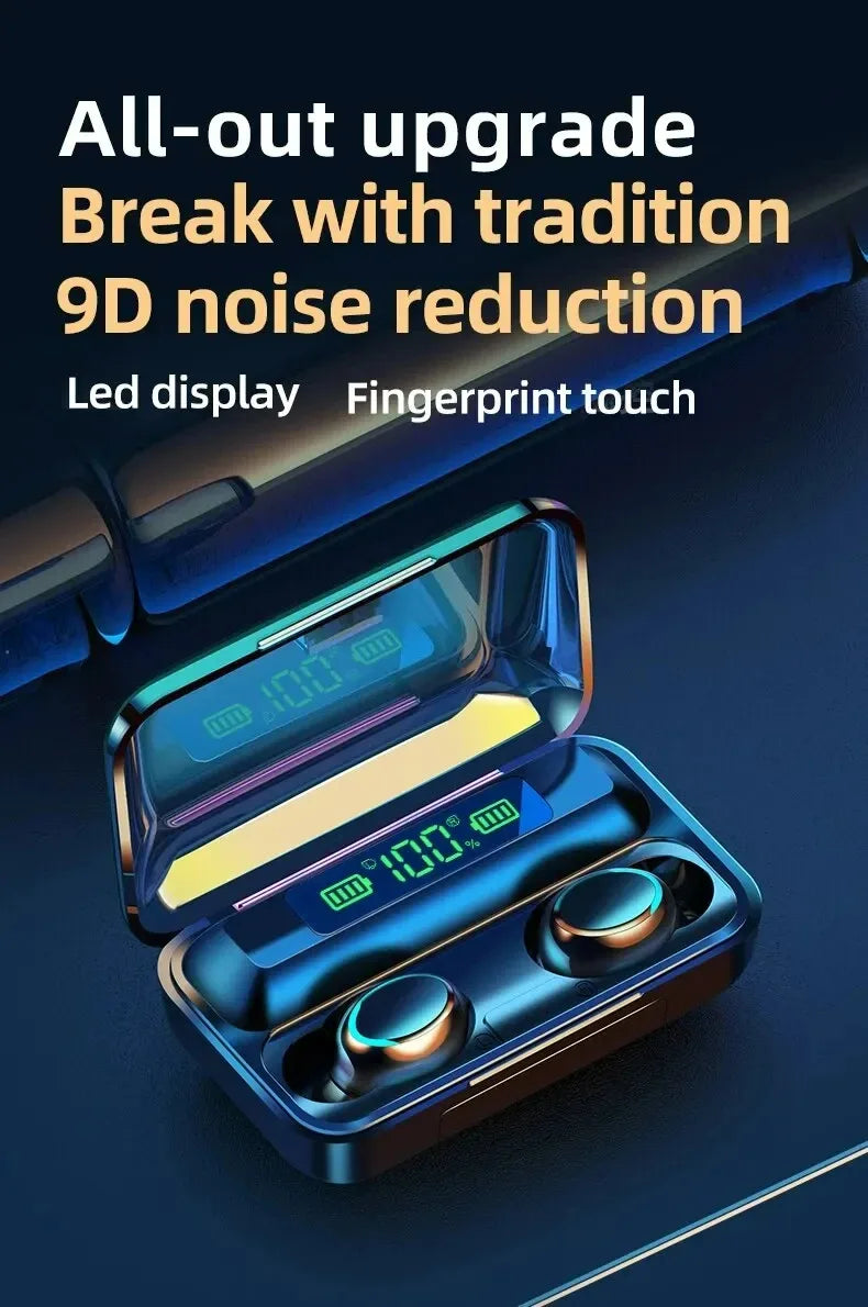 NEW F9 Upgrade TWS Bluetooth Earphones Wireless Headphone 9D Stereo Sports Waterproof Earbuds Headsets With Microphone