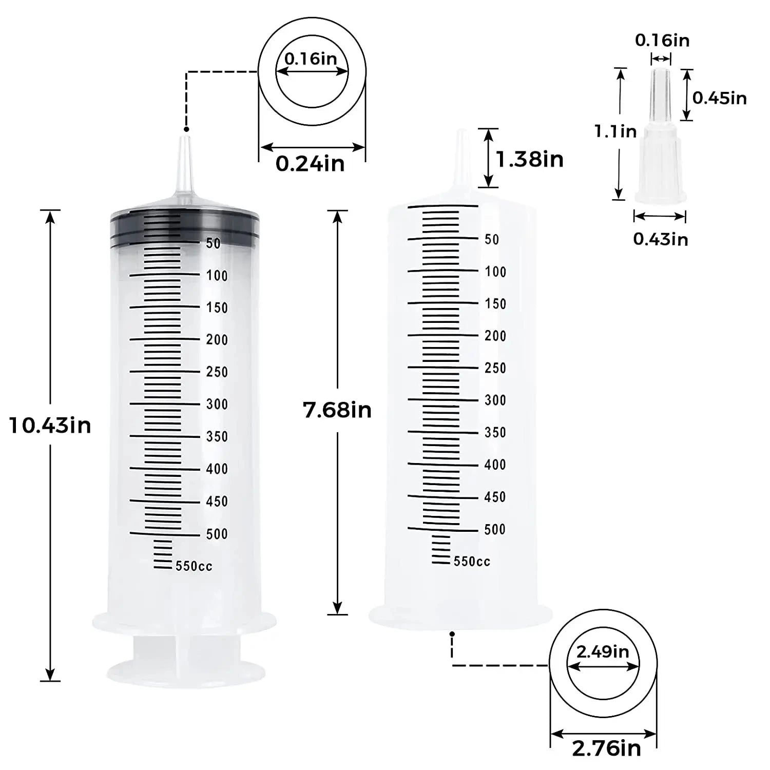 100ml-550ml Syringe Large Capacity With Multifunction 100cm Hose Pump Measuring Washable Injector For Pet Feeding Oil Glue Fluid