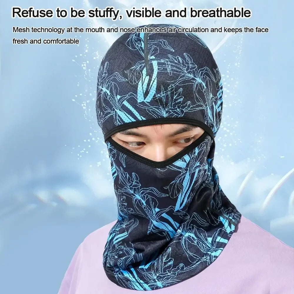Summer Cool Ice Silk Balaclava - Full Face Cover with UV Protection for Cycling, Motorcycle & Outdoor Sports