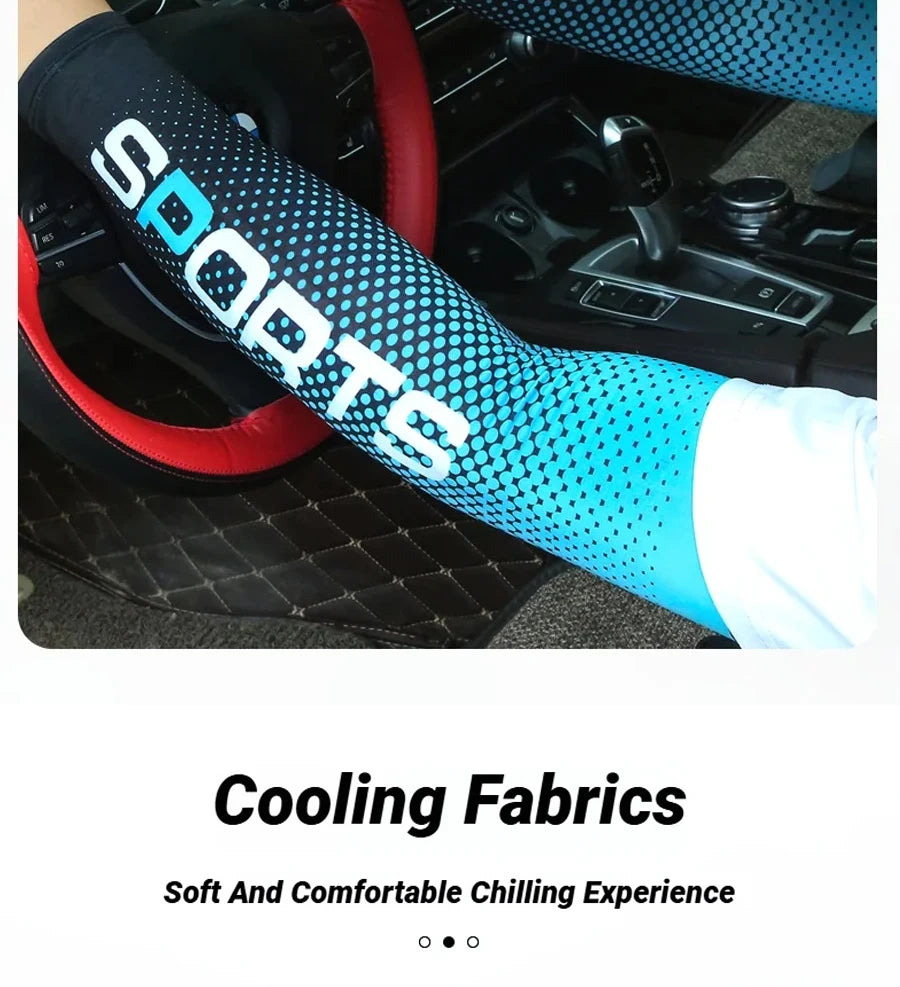 Summer Fashio Sunscreen Ice Silk Sleeve UV Sun Protection Cooling Anti-Slip Arm Sleeves Men Women Outdoor Sport Cycling