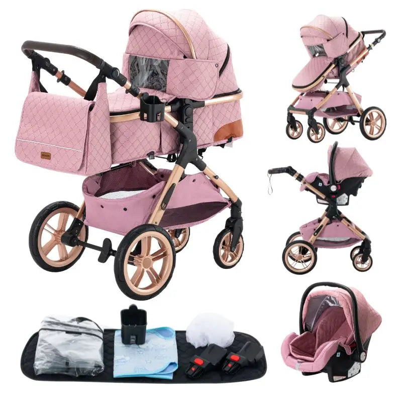 3-in-1 baby stroller travel system lightweight pram for newborns compact foldable Winter baby stroller baby buggy all-terrain
