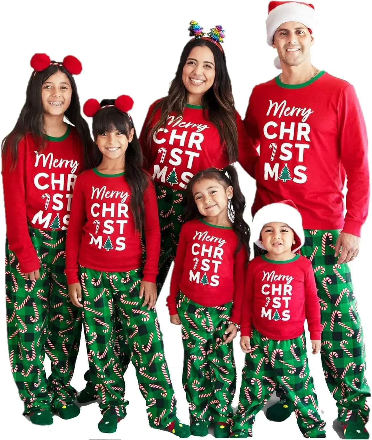 Mom Dad Kids Christmas Print Pajamas Set 2 Piece Pyjama Xmas Family Look Sleepwear Xmas Family Matching Outfits Pjs Loungewear