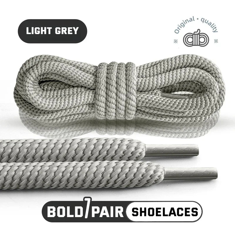 1 Pair 10mm Thick Round Shoelaces for Sneakers Running Sports Shoe Laces 100/120/140/160CM Shoelaces for Shoes Accessories