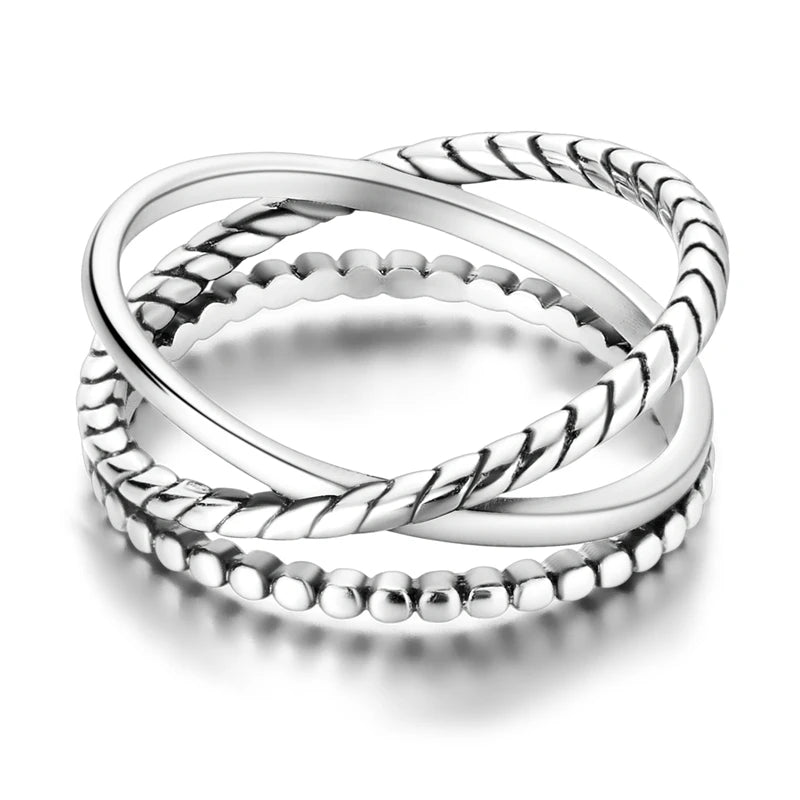 Rings For Women 925 Silver Sparkling Zircon Minimalist Geometric Star X Rings Romantic Wedding Engagement Valentine Jewelry Gift