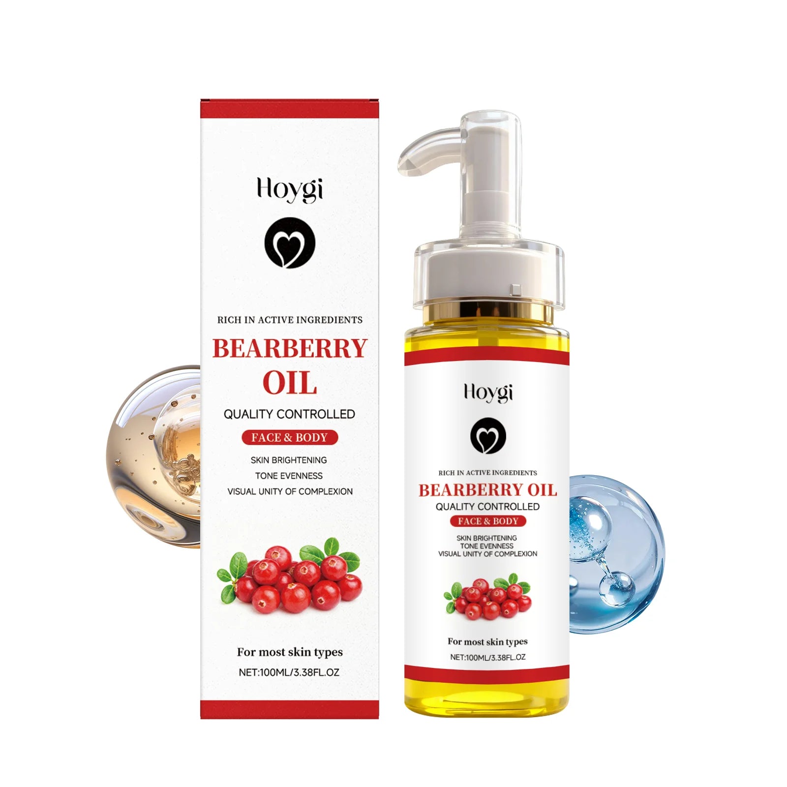 Bearberry Body Oil Arbutin Skin Brightening Firming Moisturizing Reduce Dryness Enhance Elasticity Strengthen Skin Natural Glow