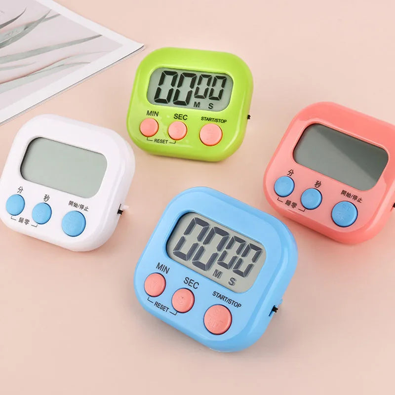 Kitchen Timer Magnetic LCD Digital Countdown Timer Cooking Timer Alarm Clock Home Kitchen Accessories
