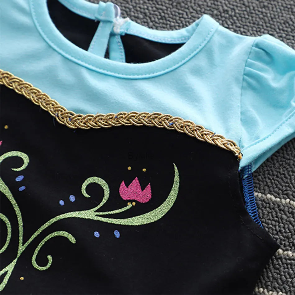 Baby Girls Costumes Kid Romper Tutu Dress with Headband Infant Baby Girl Princess Alice Clothes Aurora Belle Dress Party Costume