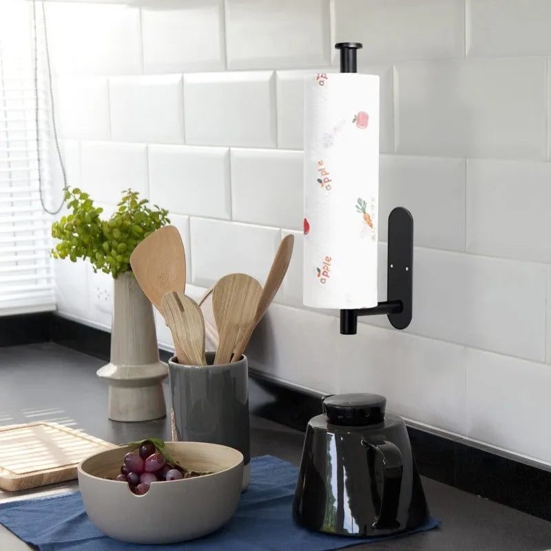 Kitchen Paper Towel Holder Adhesive Tissue Hanger Toilet Roll Paper Dispenser Cabinet Storage Napkin Rack Bathroom Accessories