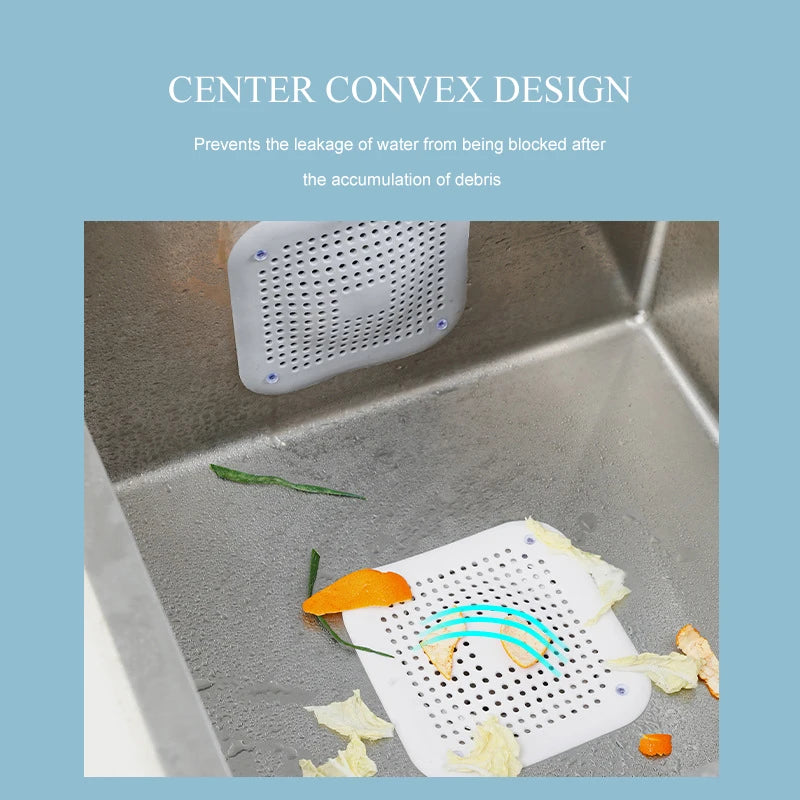 Silicone Sink Strainer, Shower Drain Plug Hair Catcher, Bathtub Kitchen Sink Filter Screen Bathroom Accessories