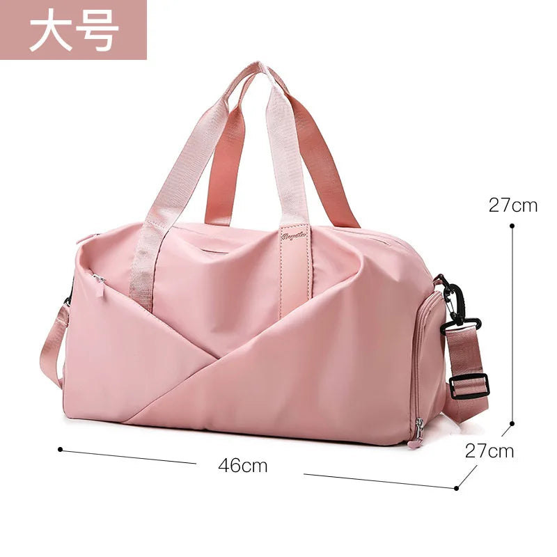 Large Capacity Fitness Bag Women's Handheld Oxford Cloth Yoga Sports Bag Fashionable Luggage Bag Wet And Dry Separation Can P...