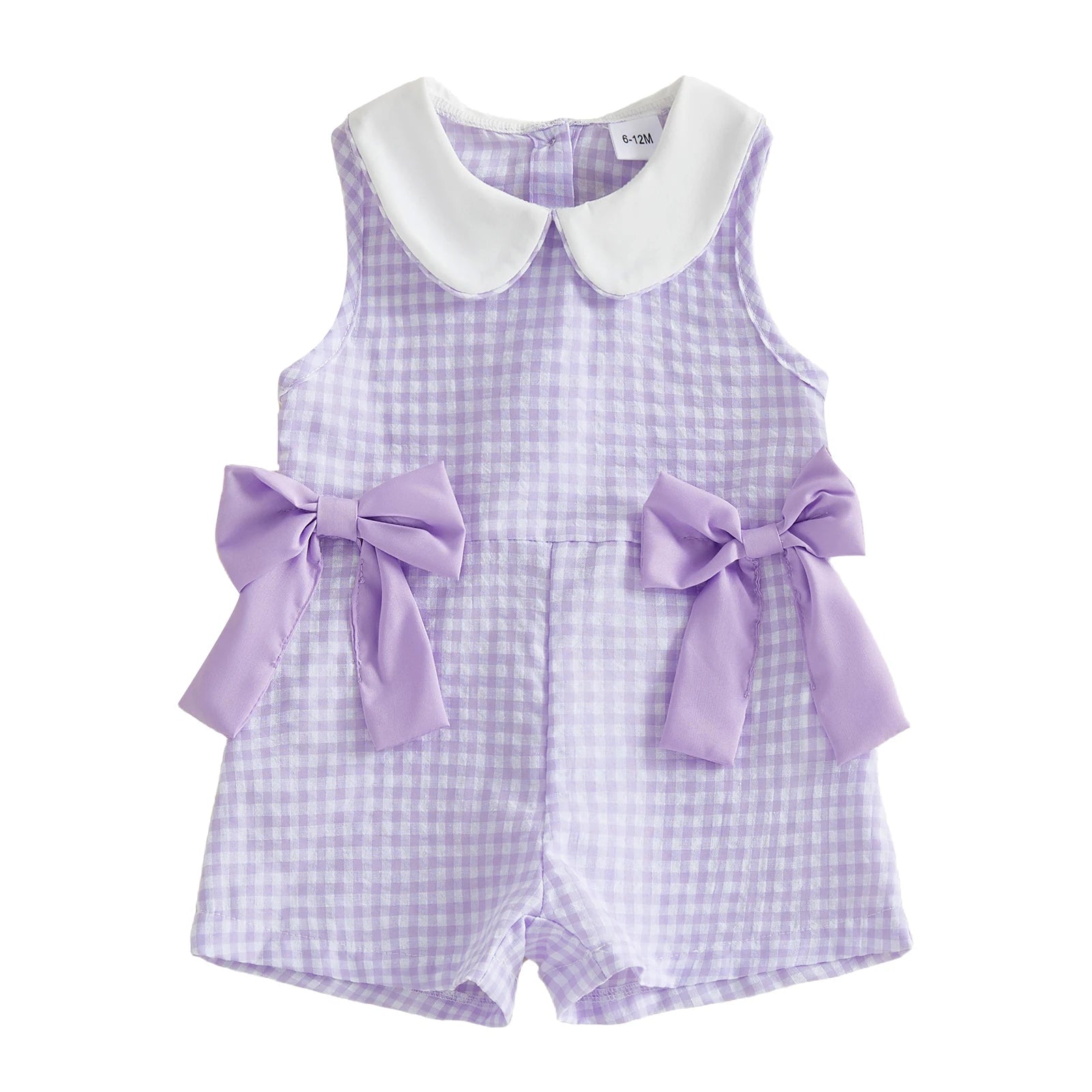 Citgeett Summer Kids Toddler Baby Girls Jumpsuit Shorts Casual Bows Striped Doll Collar Sleeveless Overalls Clothes