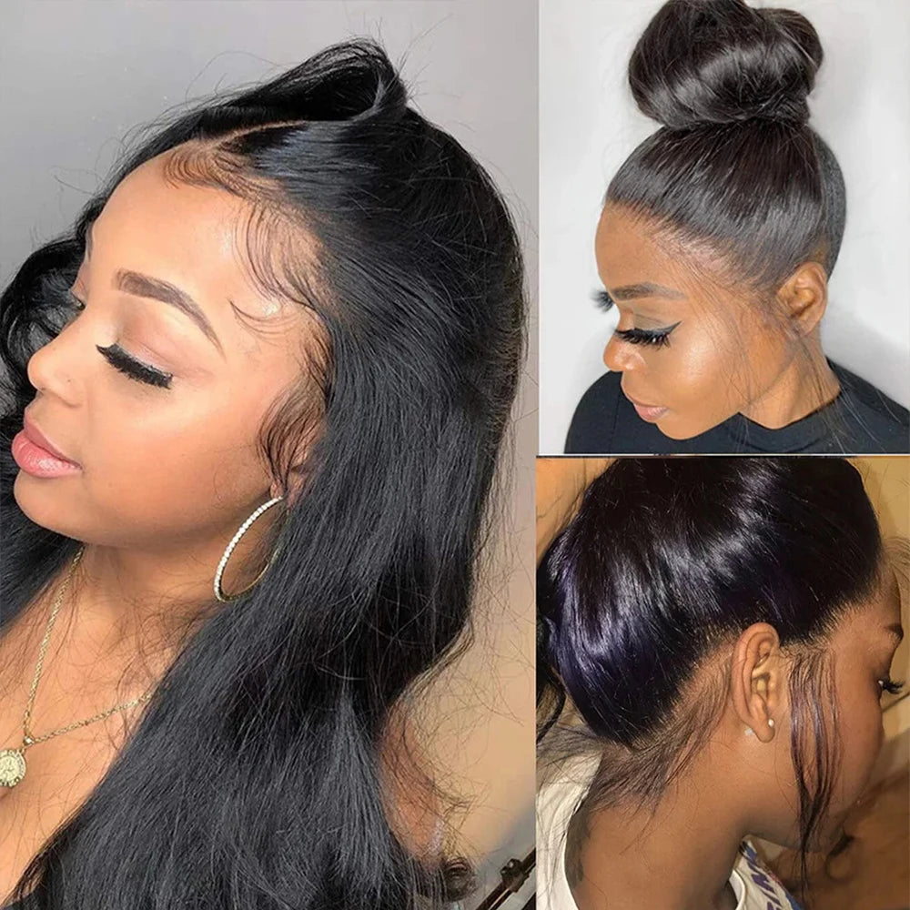 Full Lace Wigs Human Hair Wig For Women Brazilian Straight HD Full Lace Frontal Wig Glueless Wig Ready to Wear Preplucked