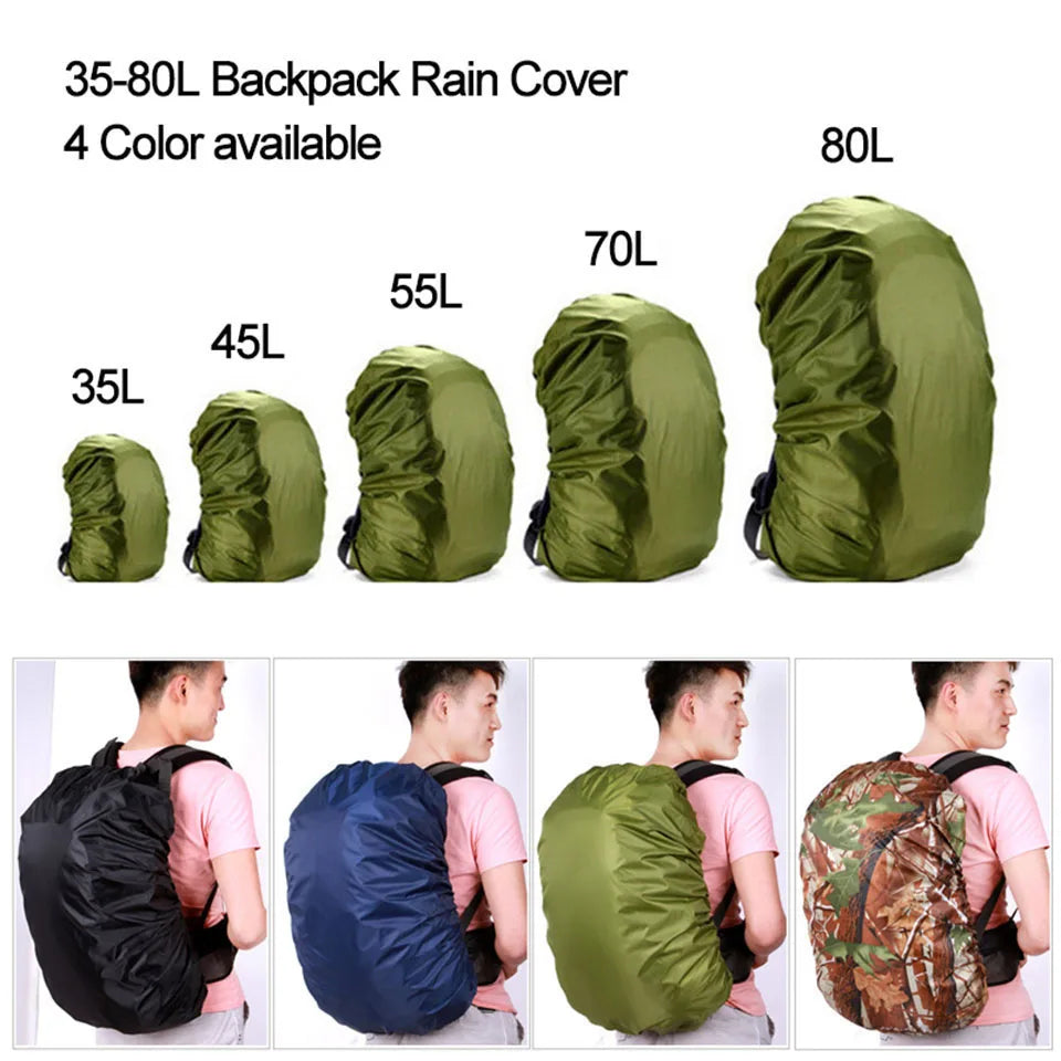 KoKossi 1Pcs 20-60L Climbing Backpack Rain Cover Outdoor Hiking Camping Backpack Waterproof Cover Backpack Dust Cover Unisex