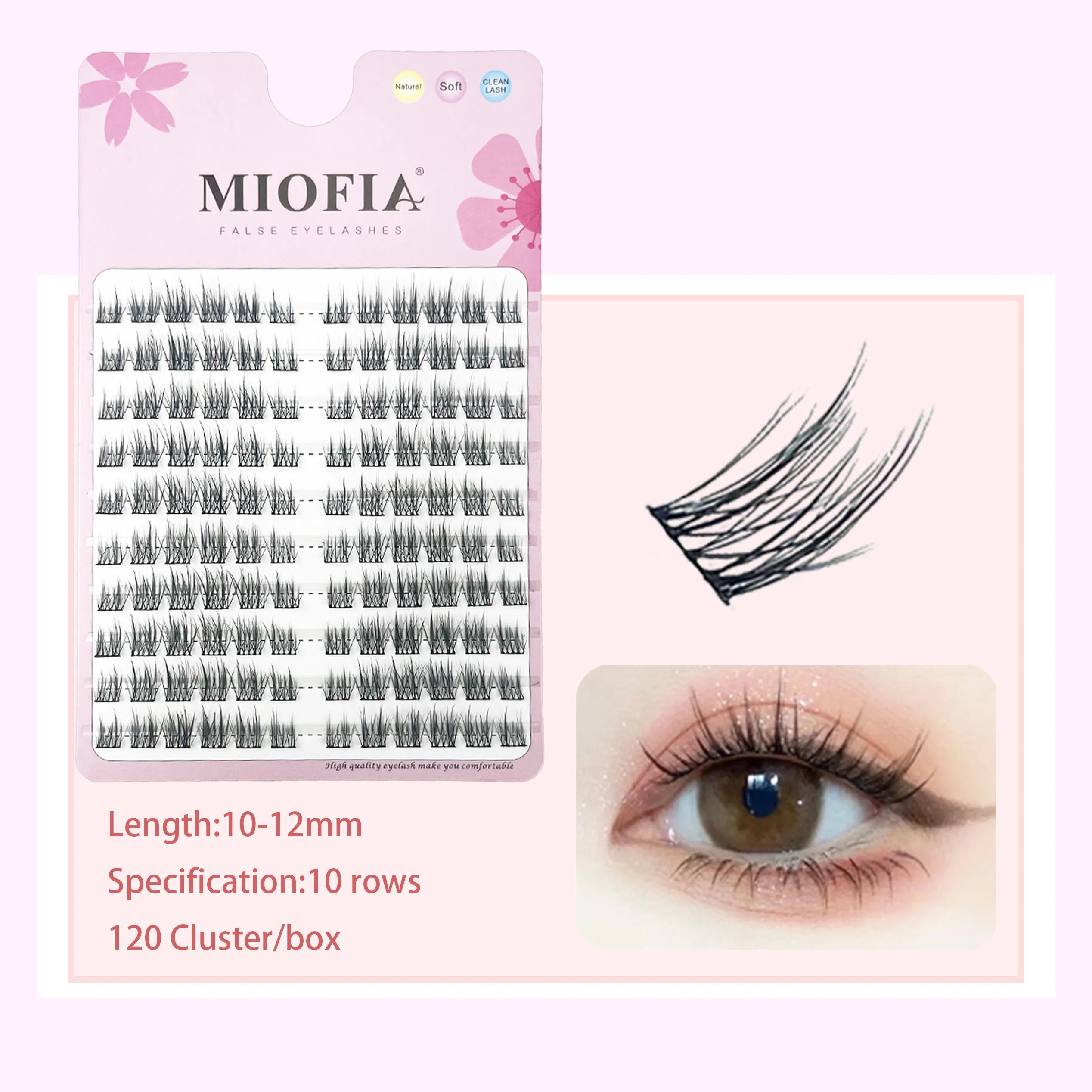 MIOFIA Manga False Eyelashes Korean Style Individual Lashes Cluster Soft and Light Anime Eyelashes DIY Eyelash Extension Makeup