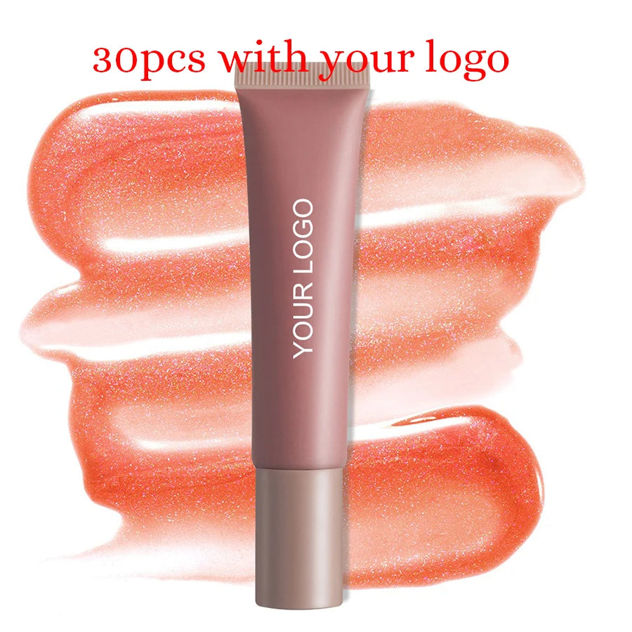 Private Label Lipgloss Custom Logo Hose Tube Shiny Pigment Lip Gloss Durable Glaze Cosmetic Lips Oil Cosmetics lips Makeup
