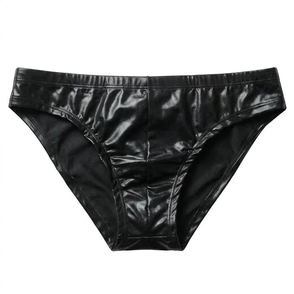 1Pc men's PU leather triangle underwear, sexy triangle underwear, boxing fitness, suitable for costume parties, sweet gift