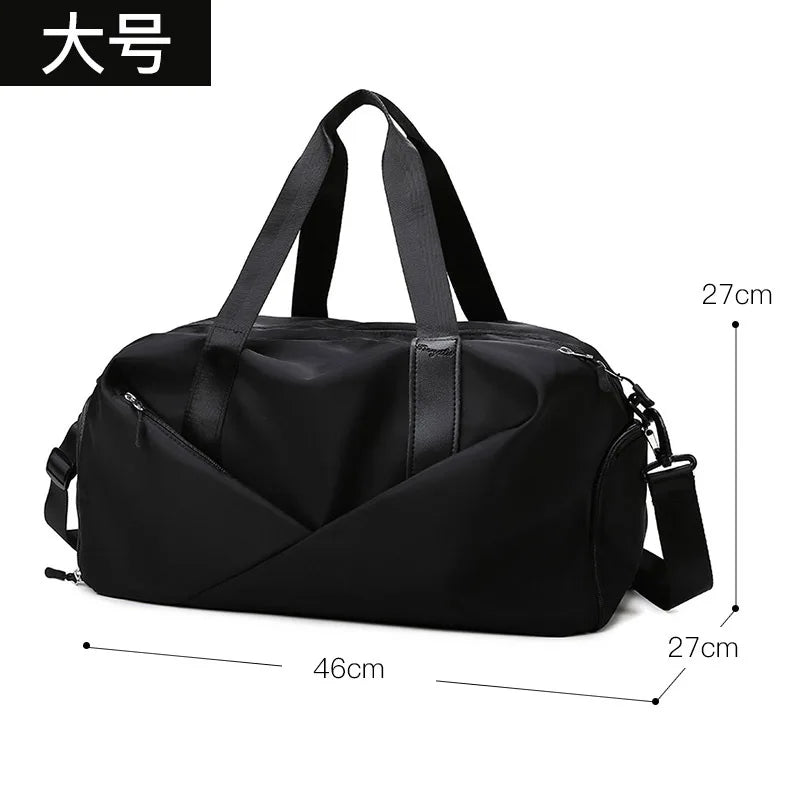 Large Capacity Fitness Bag Women's Handheld Oxford Cloth Yoga Sports Bag Fashionable Luggage Bag Wet And Dry Separation Can P...