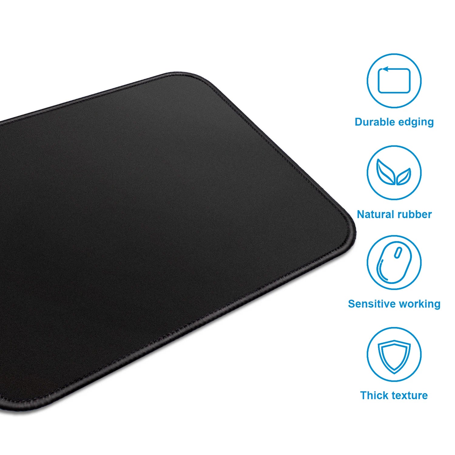 Mouse Pad with Stitched Edge Gaming Mousepad Small Non-Slip Rubber Base Washable Portable for Office Home Computer Laptop