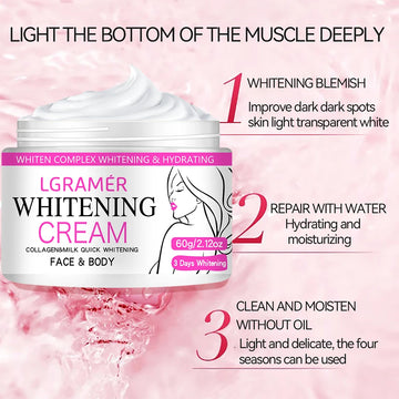 Whitening Face Cream Body Armpit Leg Knee Elbow Lighten Dark Spots Brighten Skin Tone Moisturizing Care Health Beauty Skin Care