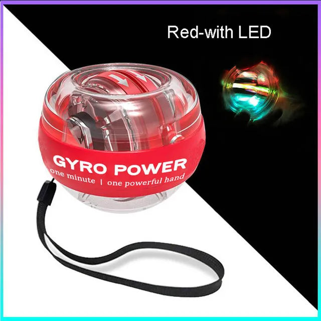 Self-Starting LED Gyro Ball Wrist Power Trainer Grip Strengthener Fitness Gyroscopic Ball for Arm Muscle Exercise Stress Relief