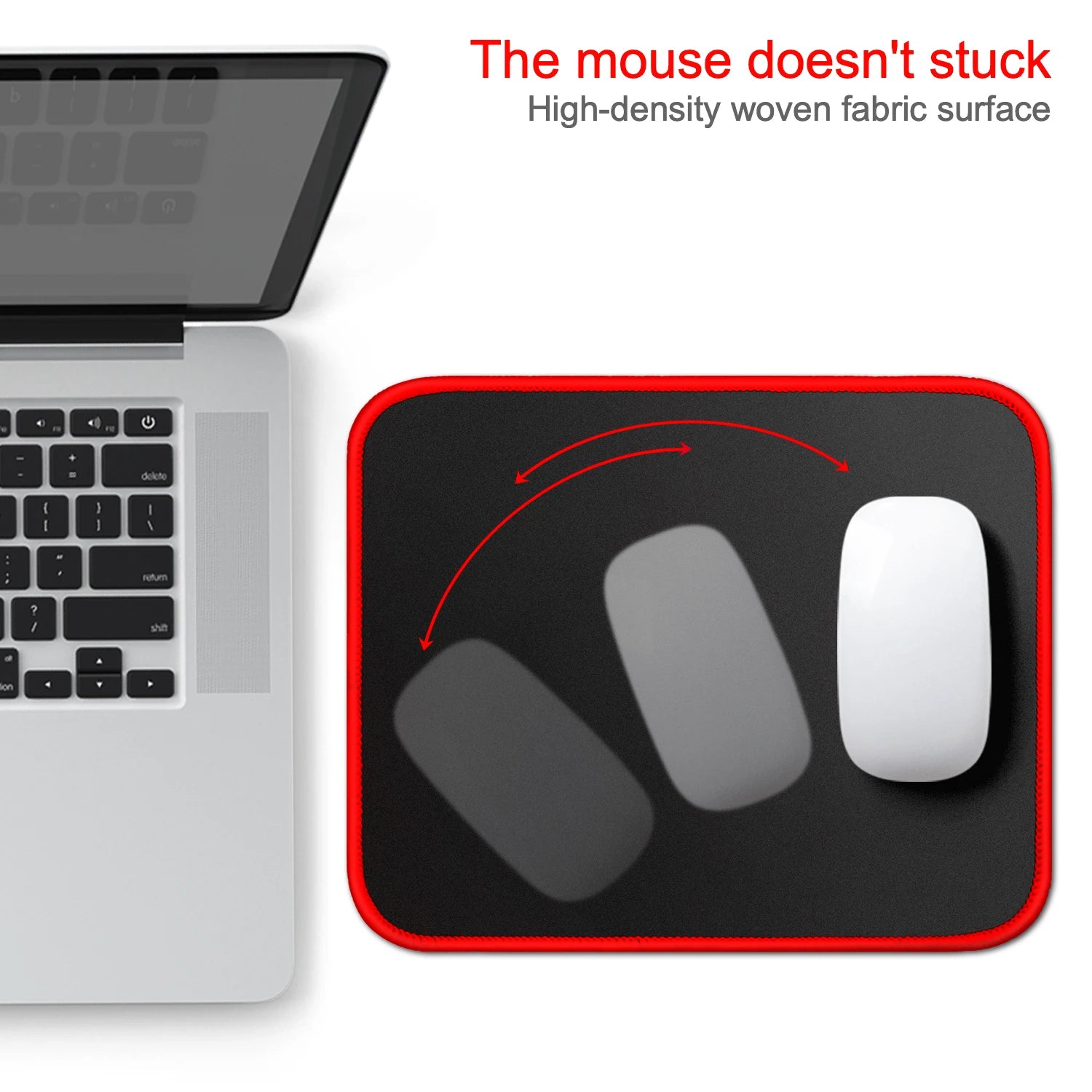 Mouse Pad with Stitched Edge Gaming Mousepad Small Non-Slip Rubber Base Washable Portable for Office Home Computer Laptop